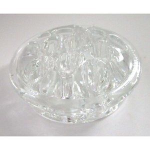Clear Glass Domed Flower Frog 11 Holes 3.5" Diameter for Floral Arrangements VTG